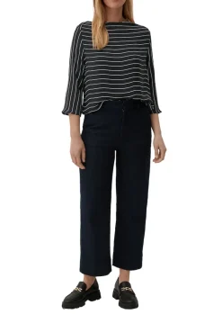 Bluse mit U-Boot-Ausschnitt schwarz