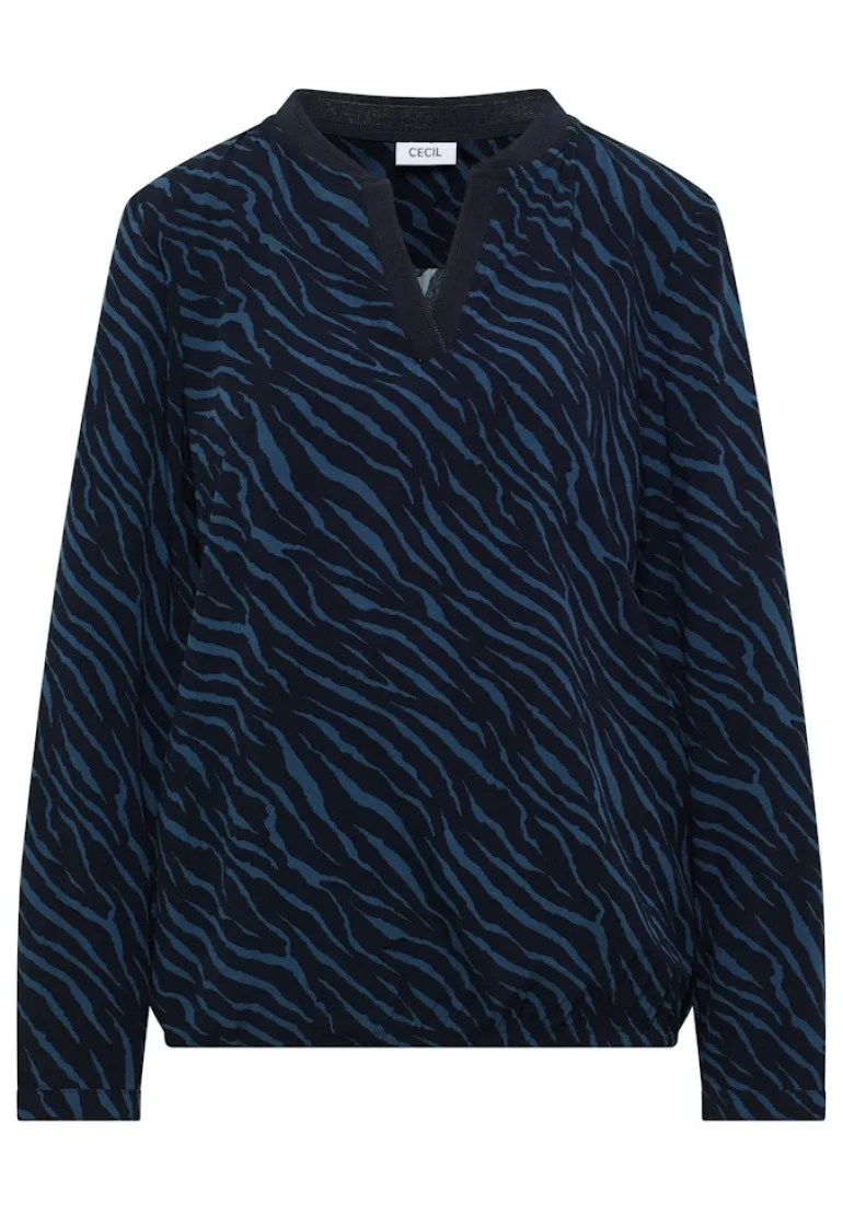 Bluse mit Zebra Print urban dark blue