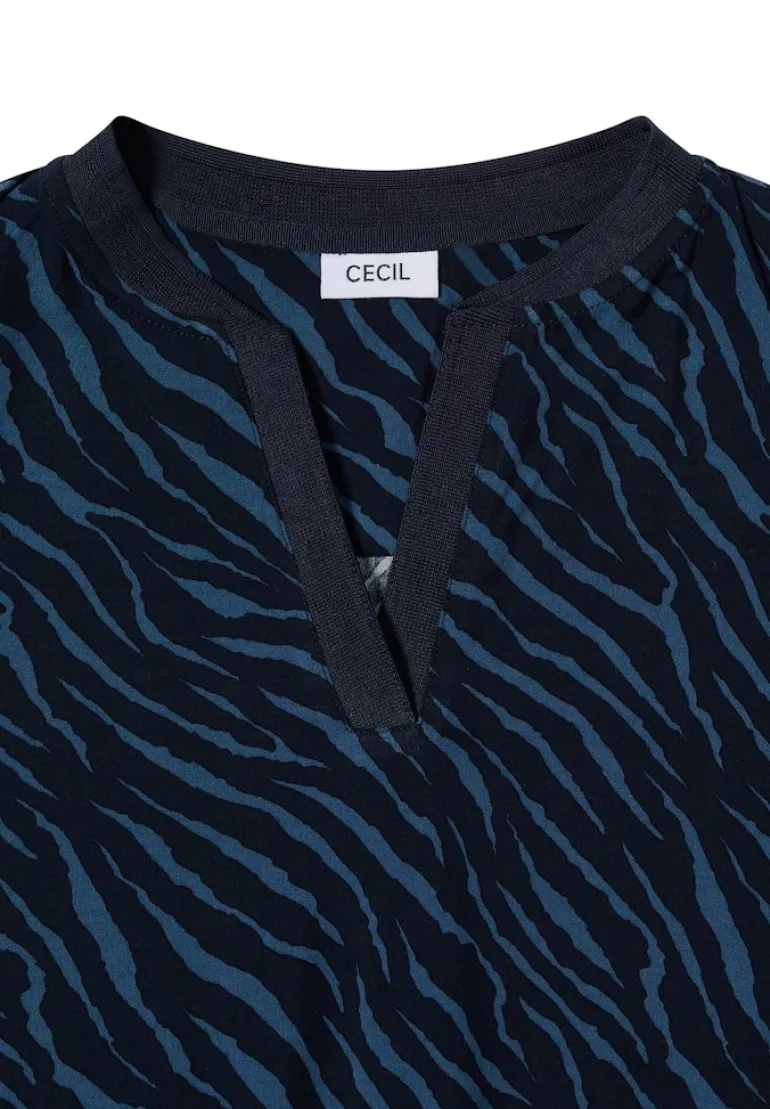Bluse mit Zebra Print urban dark blue
