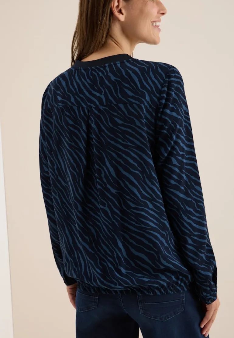 Bluse mit Zebra Print urban dark blue