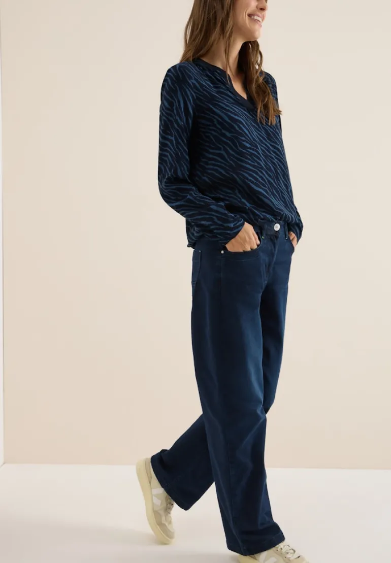 Bluse mit Zebra Print urban dark blue
