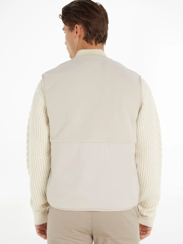 BONDED FLEECE VEST stony beige