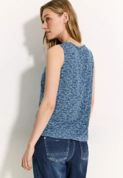 Burn-Out Print Top easy blue