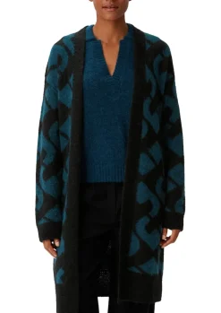 Cardigan aus Alpakamix mit Wolle petrol