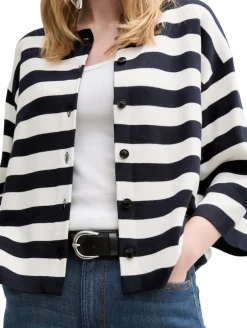 Cardigan mit Streifenmuster navy offwhite block stripe