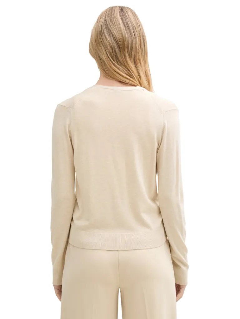 Cardigan mit V-Ausschnitt summer beige melange
