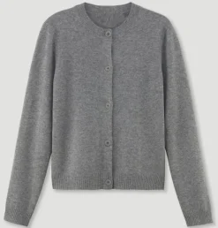 CARLA Cardigan Rundhals silver mel.