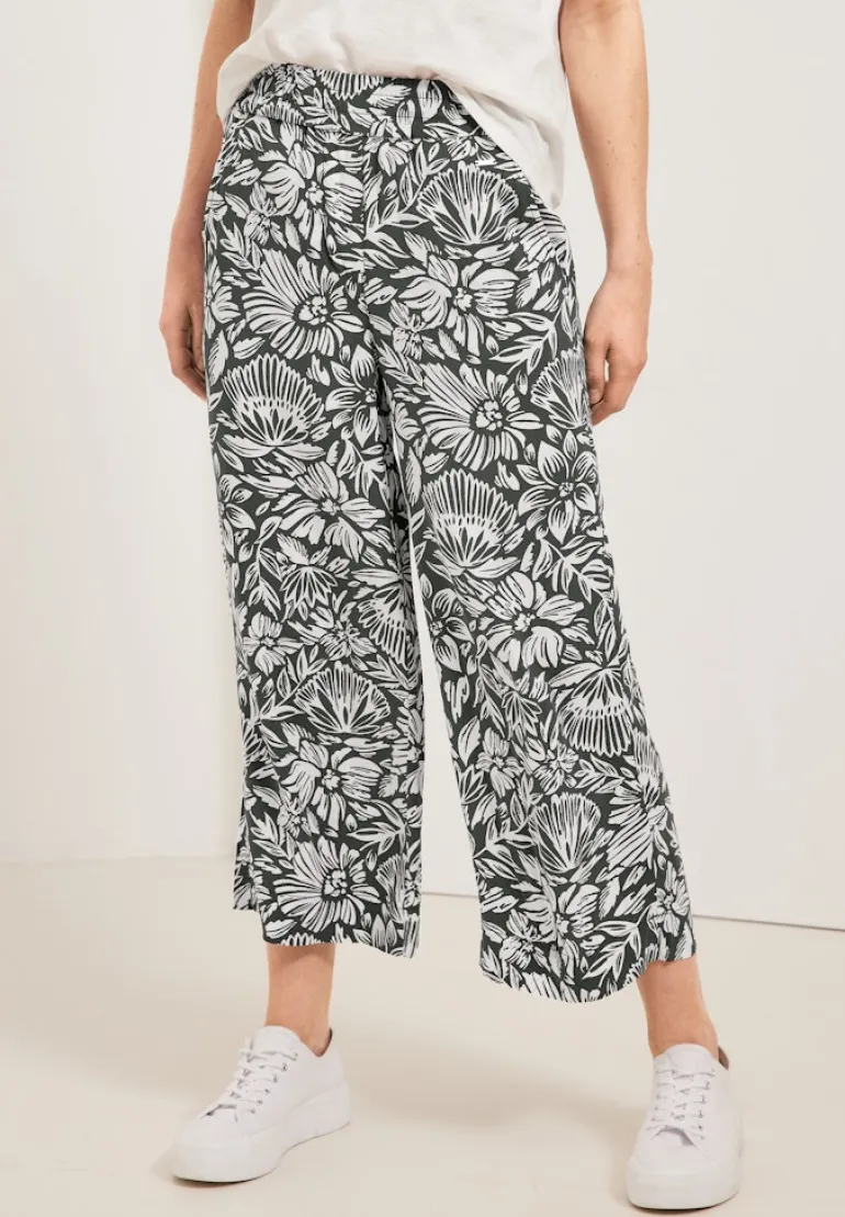Casual Fit Hose mit Print easy khaki