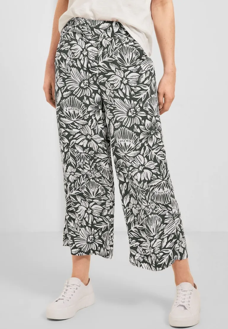 Casual Fit Hose mit Print easy khaki