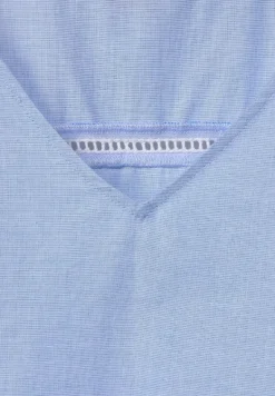 Chambrée V-Neck Bluse blue