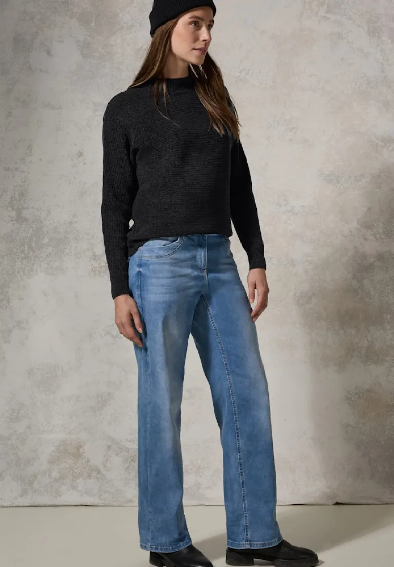 Chenille Dolman Pullover deep charcoal grey