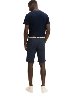 Chino Shorts mit Gürtel blue white dobby