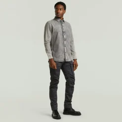 Clean slim shirt ls sun faded graphite grey