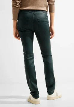 Coating Slim Fit Hose dark ocean green