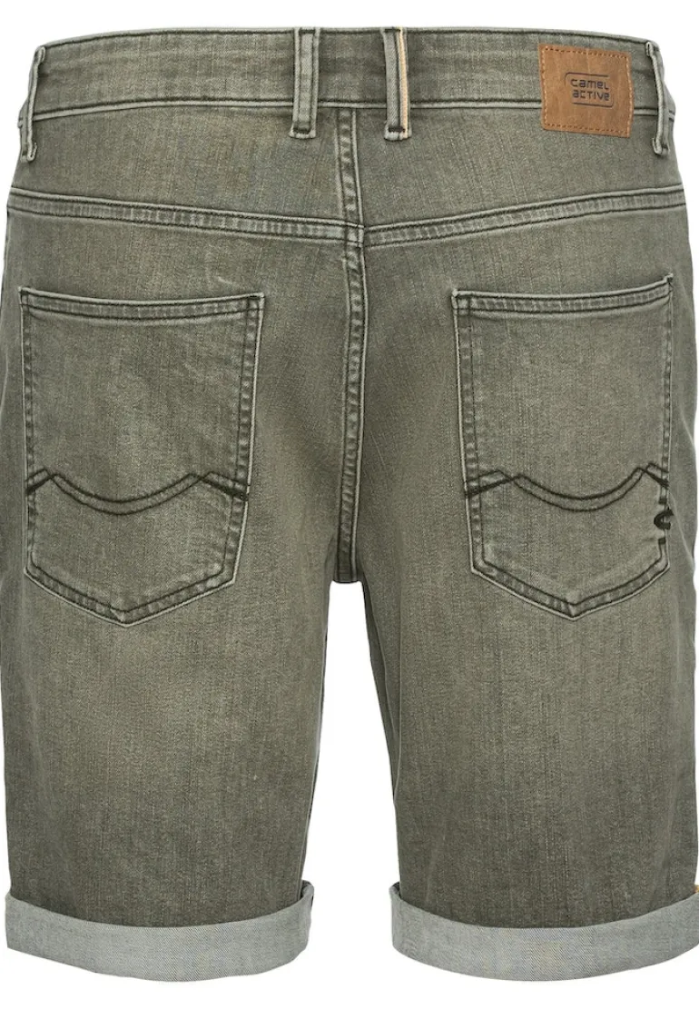 Colour Denim Shorts Slim Fit khaki