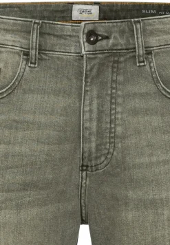 Colour Denim Shorts Slim Fit khaki