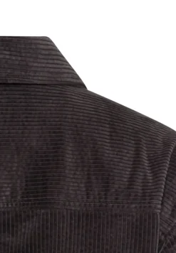 Cord-Bluse aus reiner Baumwolle caviar