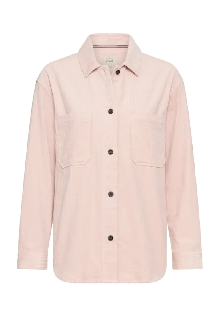 Cord-Bluse aus reiner Baumwolle mauve pink