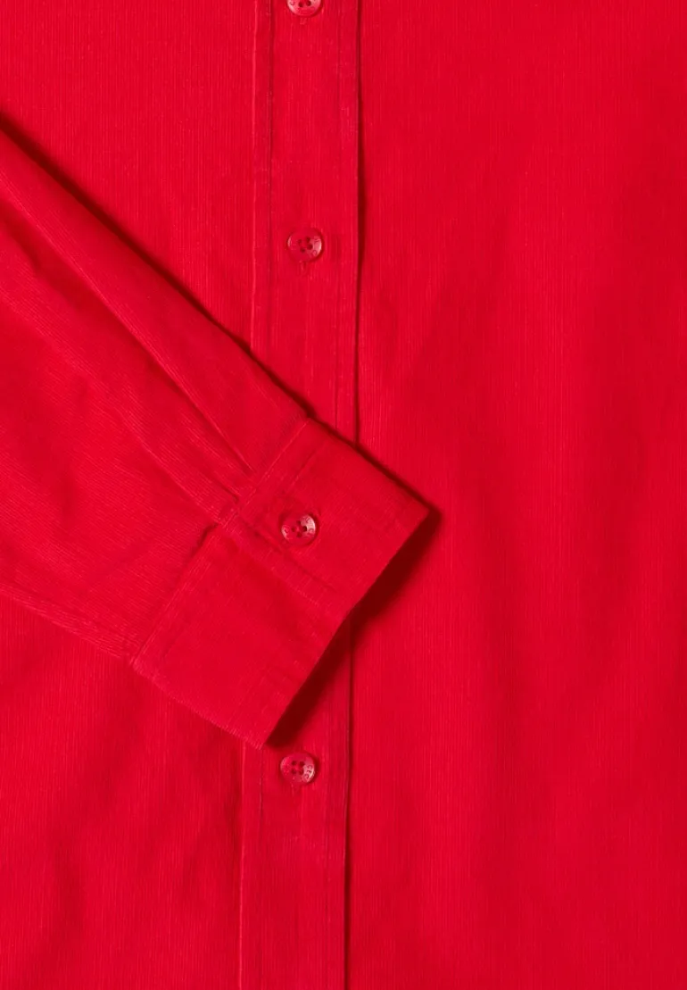 Cord Hemdbluse fiery red