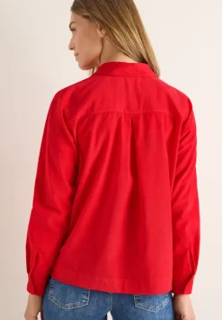 Cord Hemdbluse fiery red