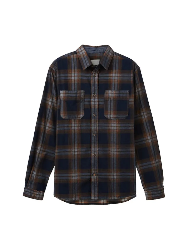 Cordhemd mit Karomuster navy colorful structured check