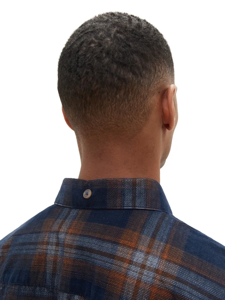 Cordhemd mit Karomuster navy colorful structured check