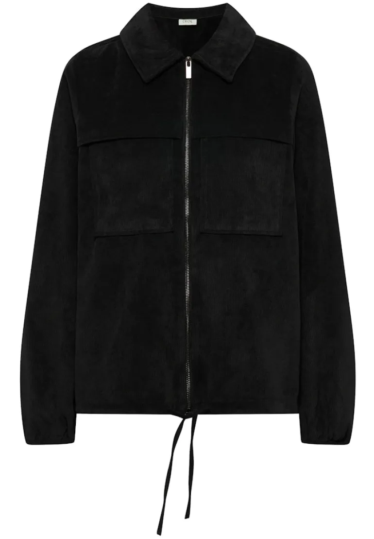 Cordjacke mit Tunnelzug black