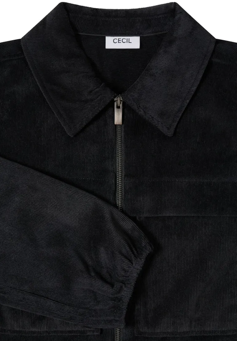 Cordjacke mit Tunnelzug black