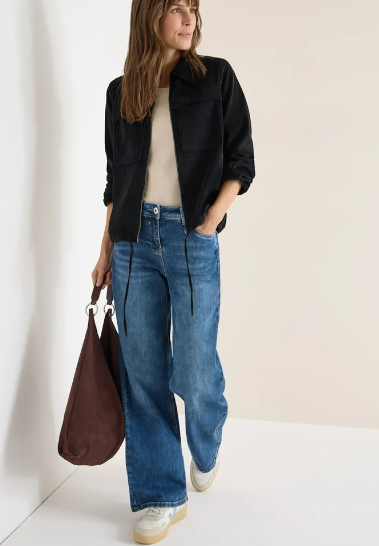 Cordjacke mit Tunnelzug black
