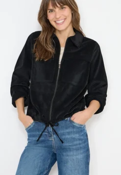 Cordjacke mit Tunnelzug black