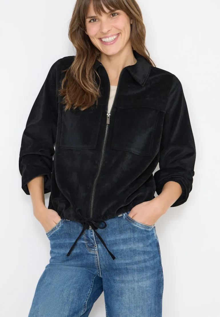 Cordjacke mit Tunnelzug black