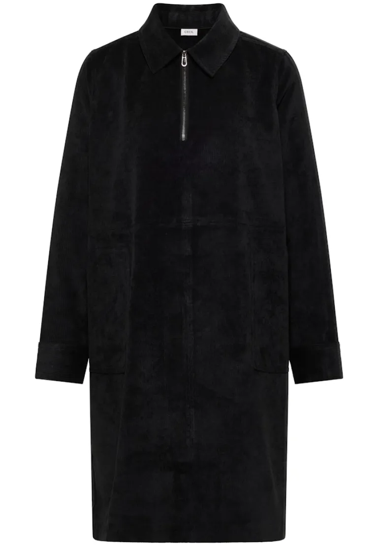 Cordkleid mit Zipper black