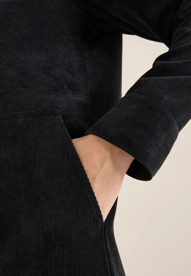 Cordkleid mit Zipper black