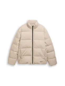 Cord Puffer-Jacke mit Stehkragen cashew beige