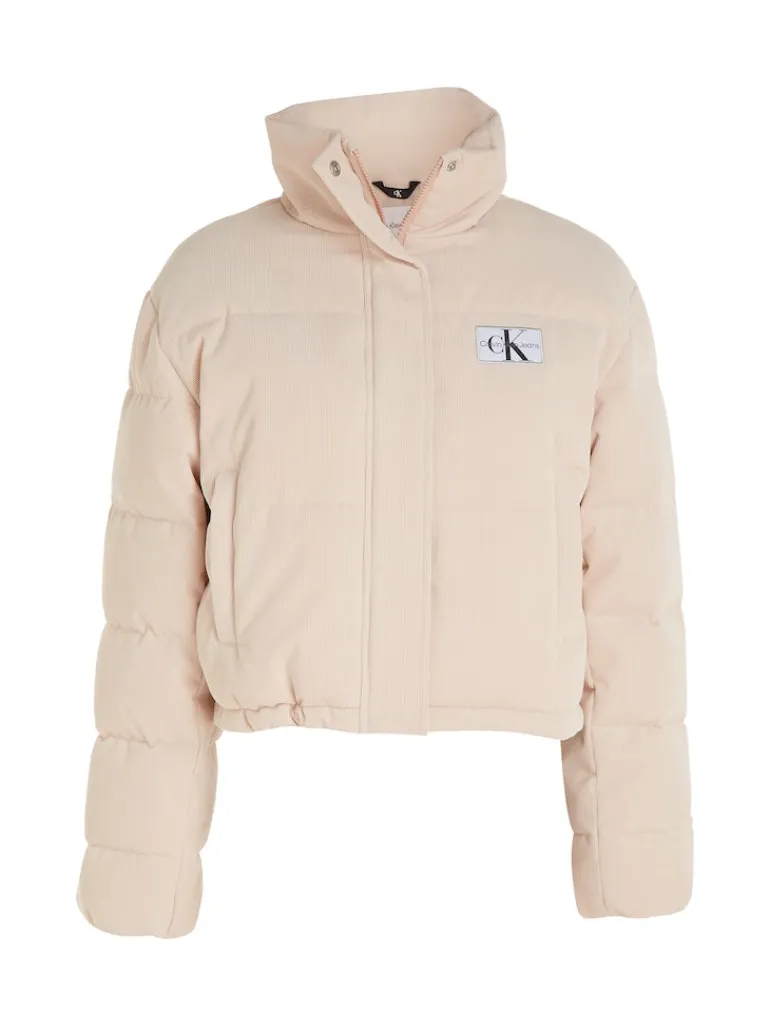 CORDUROY CROPPED PUFFER putty beige