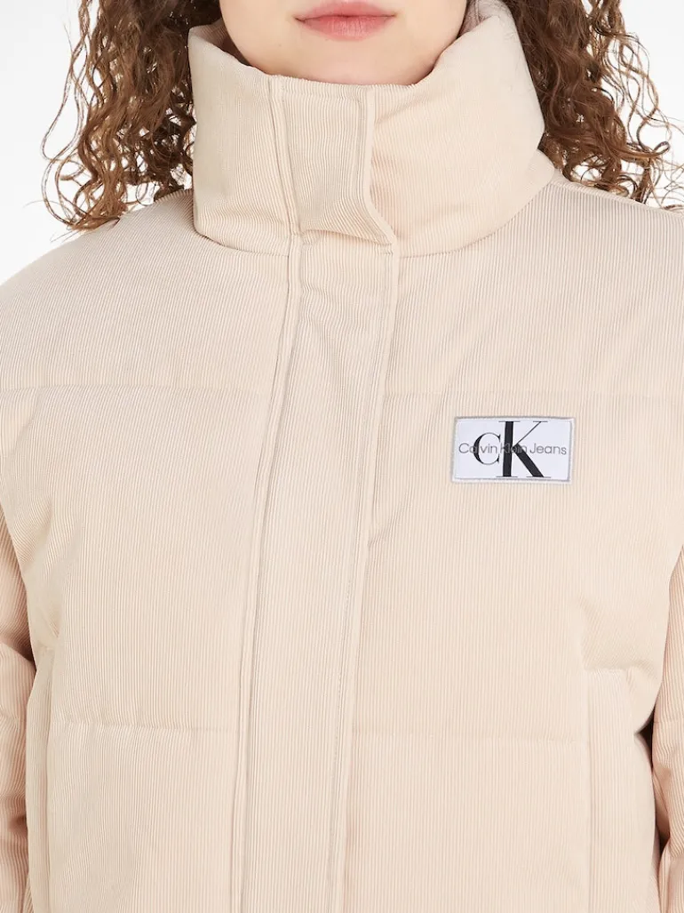 CORDUROY CROPPED PUFFER putty beige