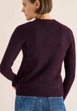 Cosy Cardigan mit Zipper eggplant red melange