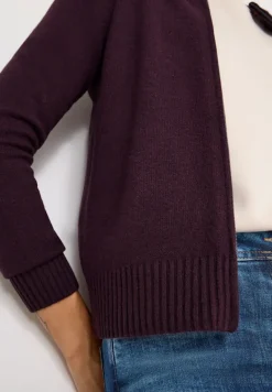 Cosy Cardigan mit Zipper eggplant red melange