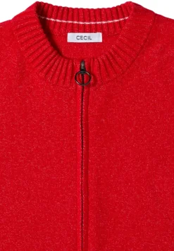 Cosy Cardigan mit Zipper fiery red melange