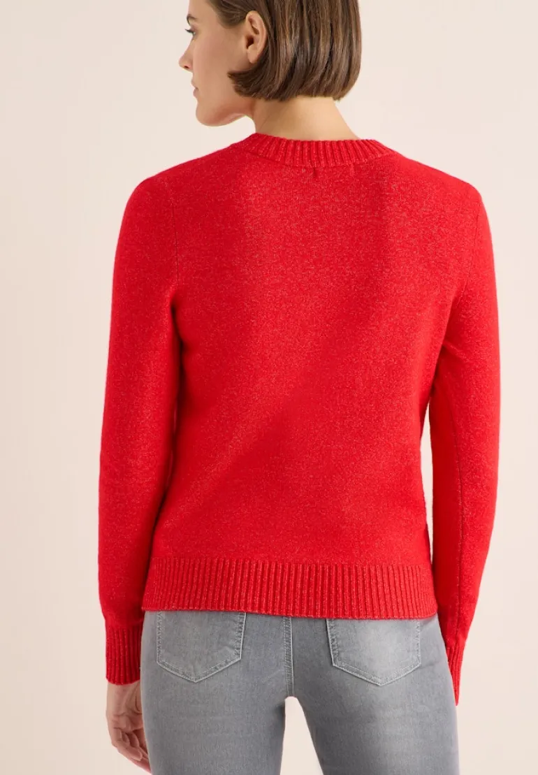 Cosy Cardigan mit Zipper fiery red melange