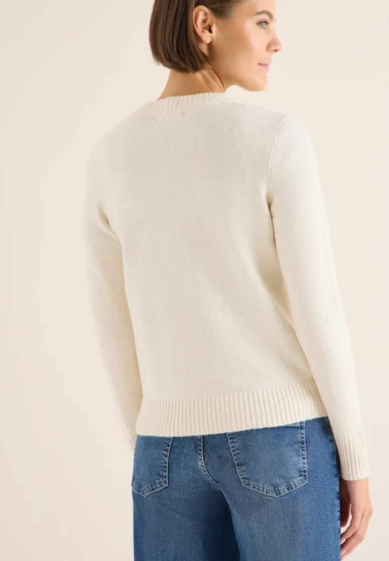 Cosy Cardigan mit Zipper oat milk beige melange