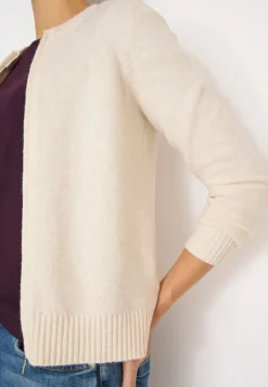 Cosy Cardigan mit Zipper oat milk beige melange