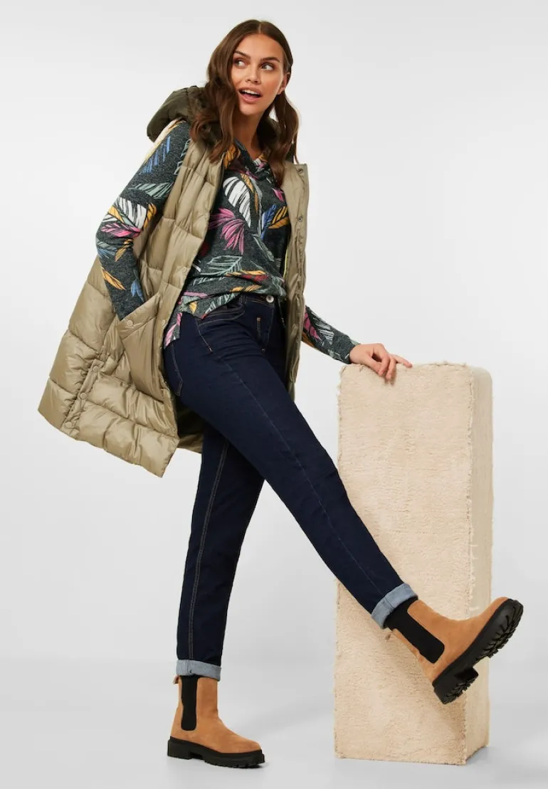 Cosy feel Shirt mit Print pine green melange