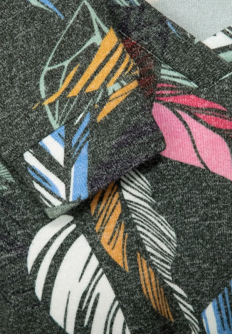 Cosy feel Shirt mit Print pine green melange