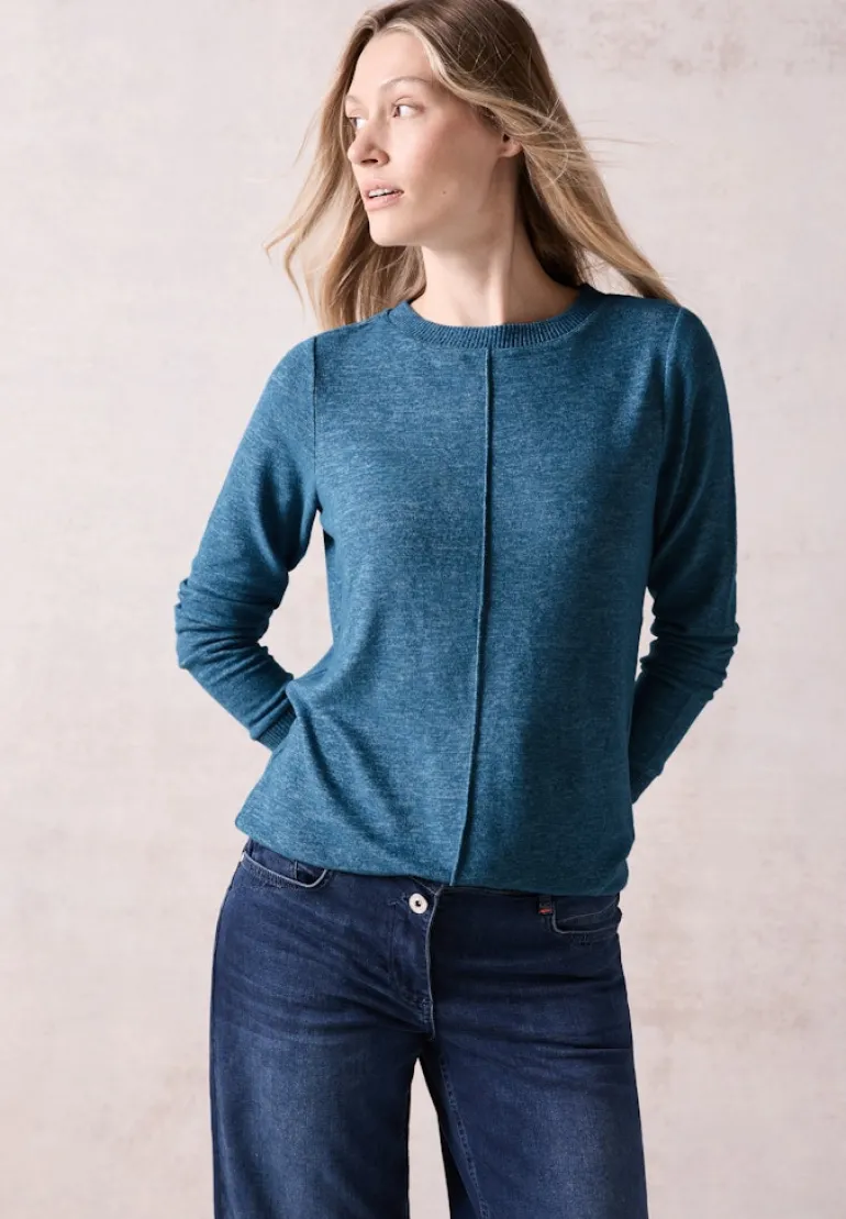 Cosy Langarmshirt aqua melange