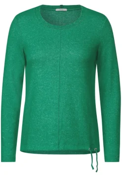 Cosy Melange Langarmshirt easy green melange
