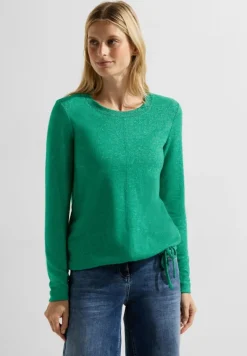 Cosy Melange Langarmshirt easy green melange
