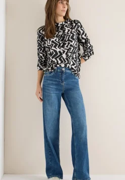 Cosy Shirt mit Grafikmuster light greige melange