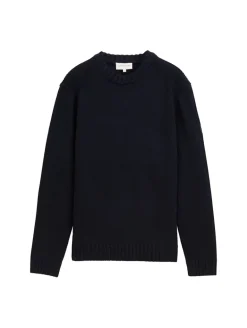 Cosy Strickpullover mit Logo-Badge knitted navy melange