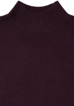 Cosy Turtleneck Pullover eggplant red melange
